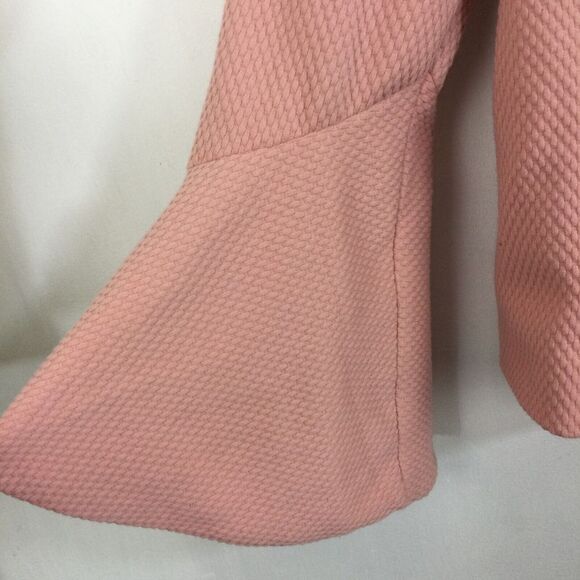 IMNYC Isaac Mizrahi Park Avenue Textured Bell Sleeve Jacket Powder Pink M NWT - Picture 10 of 10